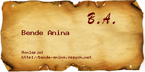 Bende Anina névjegykártya